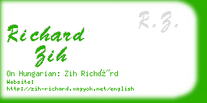 richard zih business card